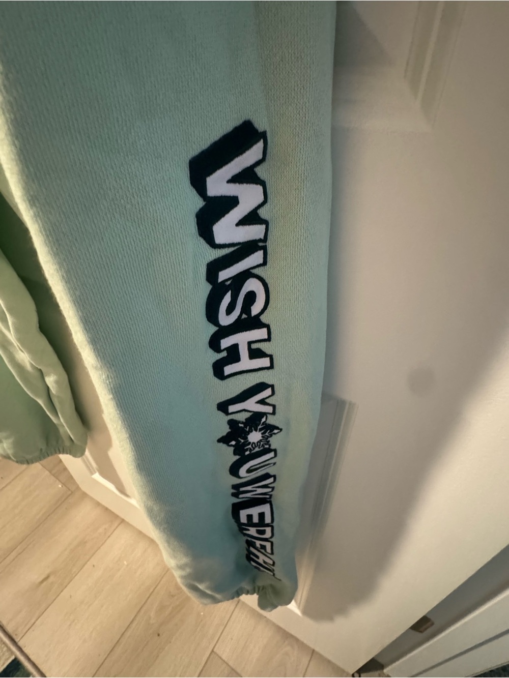 PINK Victoria's Secret Mint Green 'Wish You Were Here' Crewneck Sweatpants